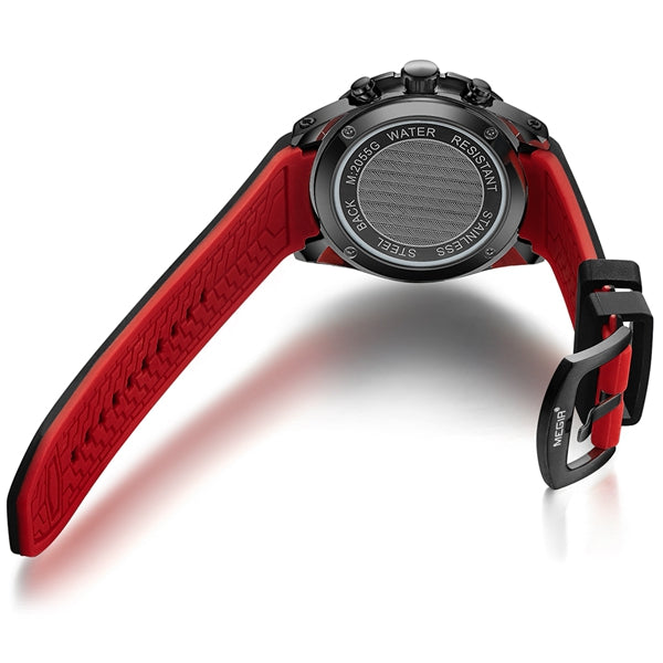 MEGIR 2055 Sport Watch Men Quartz Chronograph Black Male Wrist Watch