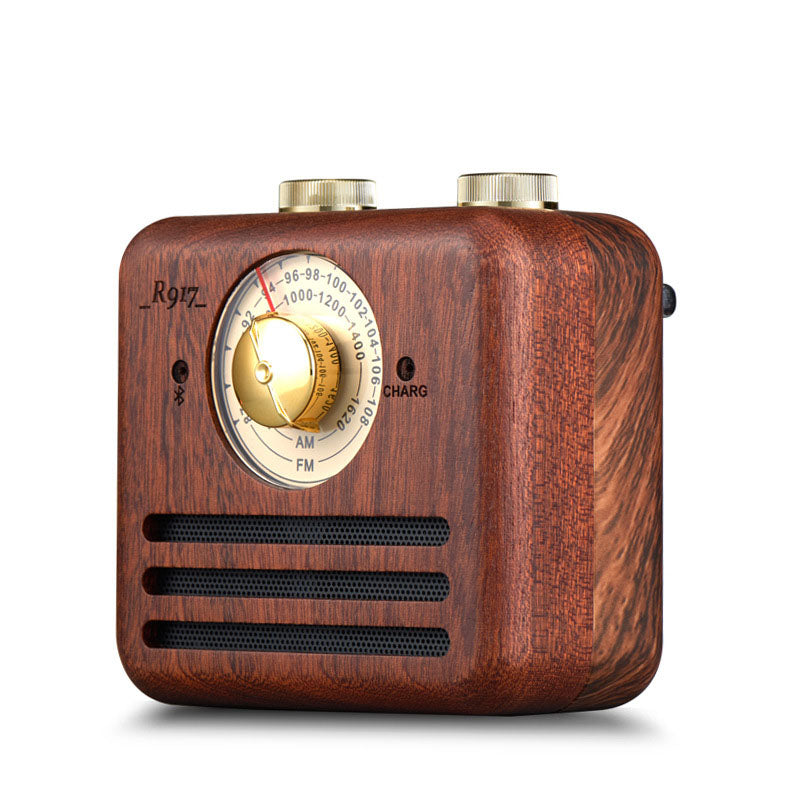 Loskii Wood bluetooth Subwoofer Handmade Walnut Wood Portable bluetooth Speaker FM/AM Loudspeaker