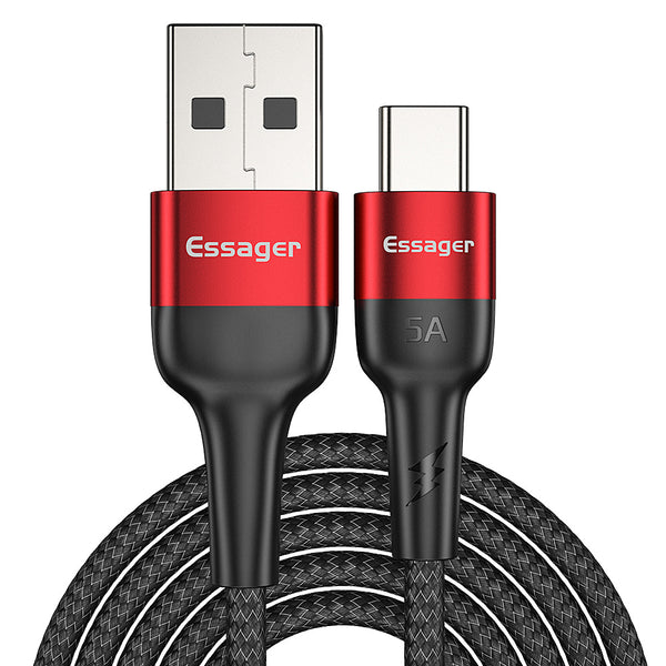 Essager 5A Type C Quick Charging Data Cable For Huawei P30 Pro Mate 20 Mate 30 Xiaomi Mi9 9Pro S10+ Note10
