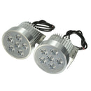 2pcs 12V 18W Motorcycle LED Headlight Driving Spot Lightt Fog Lamp Chrome