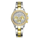 Deffrun Shining Fashion Style Women Wrist Watch Full Steel Quartz Watches