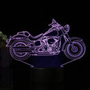 3D Illusion Motorcycle LED Desk Lamp 7 Color Change Touch Switch Night Light