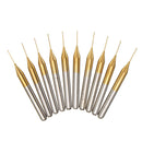 10Pcs 1/8 Inch Shank Tungsten Steel PCB Drill Bits 0.4mm Titanium Coated Carbide PCB Drill Bit Set