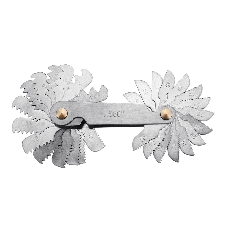 30x Blades Thread Measuring Gauge Screw Pitch Tool US 60 Degree For Nut and Bolts