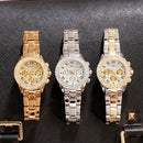 Deffrun Shining Fashion Style Women Wrist Watch Full Steel Quartz Watches