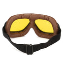 Motorcycle Retro Goggles Flying Scooter Helmet Windproof Glasses Anti-UV Brown Frame