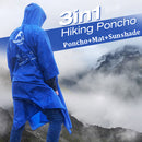 Naturehike NH17D002-M 3 in 1 Portable Hiking Poncho Raincoat Backpack Cover Camping Mat Sunshade