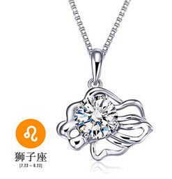 12 Constellations Gift Italina 925 Sterling Sliver Crystal Necklace for Women