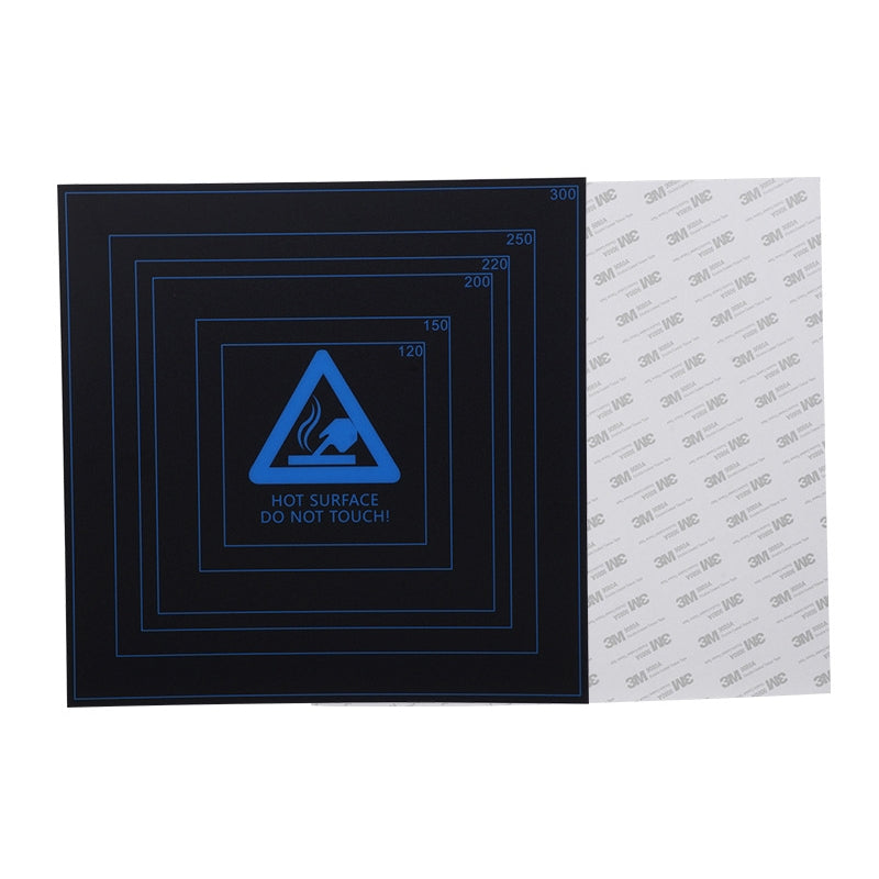 310x310x0.5mm Blue Frosted Heated Bed Sticker Build Plate Tape 1:1 With Wire Frame For 3D Printer