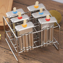 6 Cell Frozen Ice Cream Pop Mold Popsicle Maker Lolly Mould Tray Pan Kitchen DIY