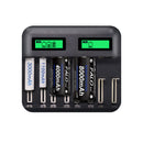 8 Slots Intelligent LCD Display USB Battery Charger for AA AAA C D Size Battery