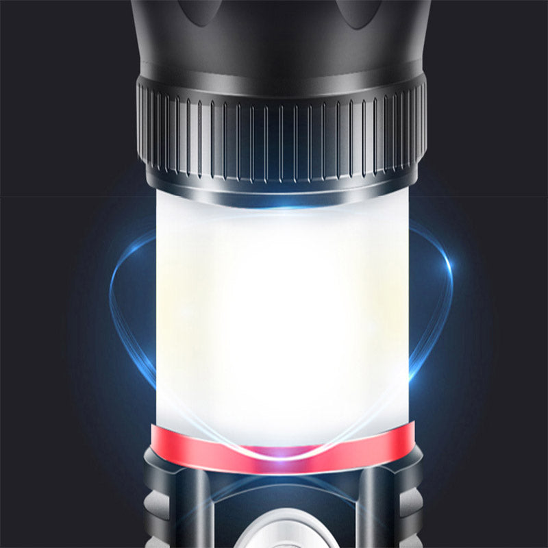 Warsun 528 T6 +COB 4 Modes Zoomable USB Rechargeable Flashlight Outdoor Waterproof LED Flashlight