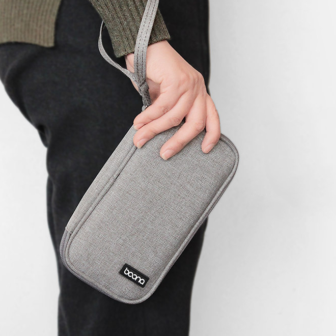 Boona 19cm*10.5cm Single Layer Digital Accessories Storage Bag Travel Bag Power Bank USB Charger Cable Organizer Bag