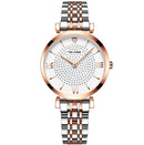 TEVISE T09 Waterproof Simple Style Women Wrist Watch Full Steel Band Quartz Watch