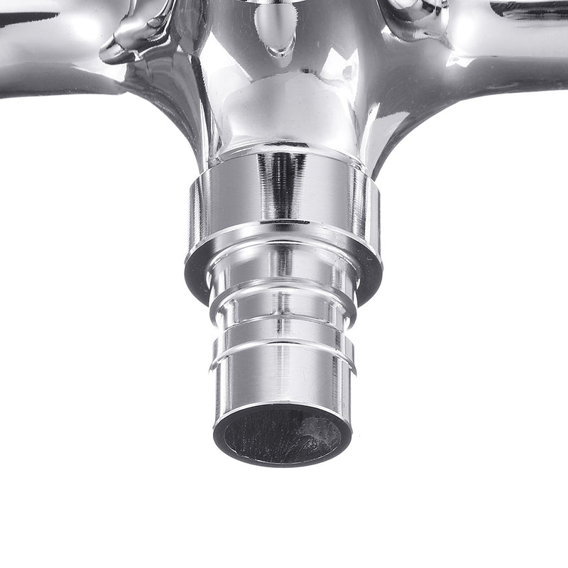 Wall Mount Single Cold Washing Machine Faucet 1/2'' Double Spouts 2 Handles Water Tap Garden Faucet Bathroom Bibcock Tap