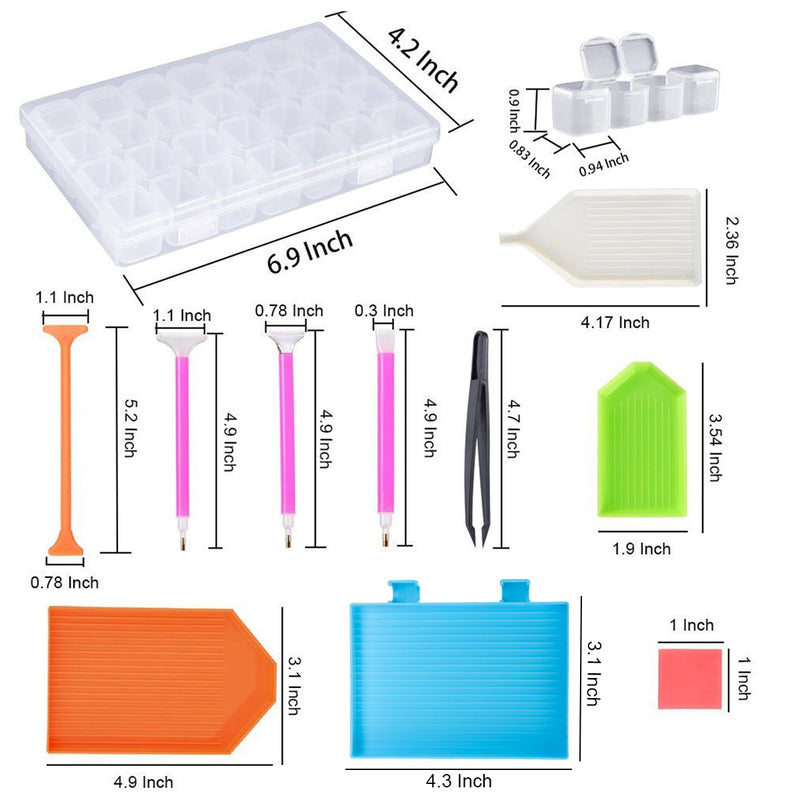 38Pcs 5D Diamond Paintings Tool DIY Embroidery Stitch Cross Pen Storage Box Kit