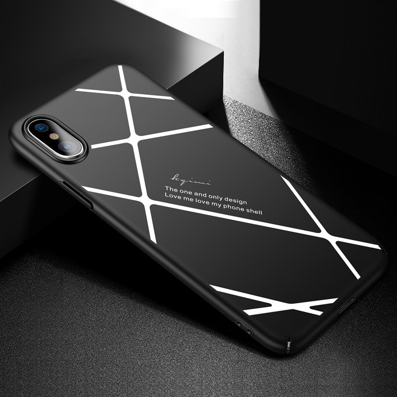 Stripped Lines Pattern Micro Matte Anti Fingerprint Case For iPhone X