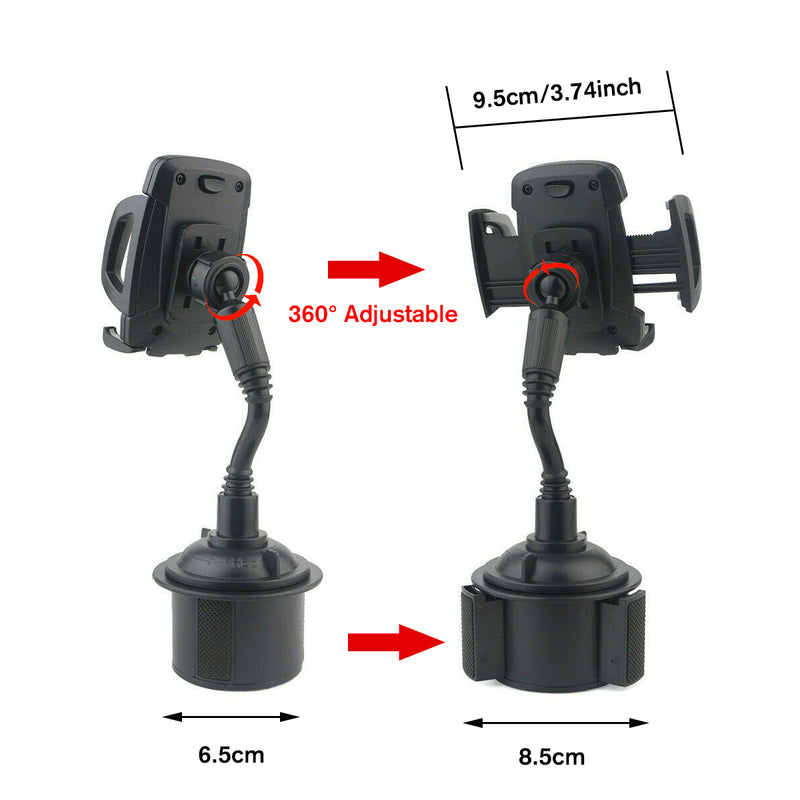 Universal 360 Adjustable Car Mount Gooseneck Cup Car Phone Holder Cradle For Cell Phone