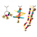 Wooden Stairs Swing Ladder Birds Parrots Bridge Climb Colorful Beads Pet Toys