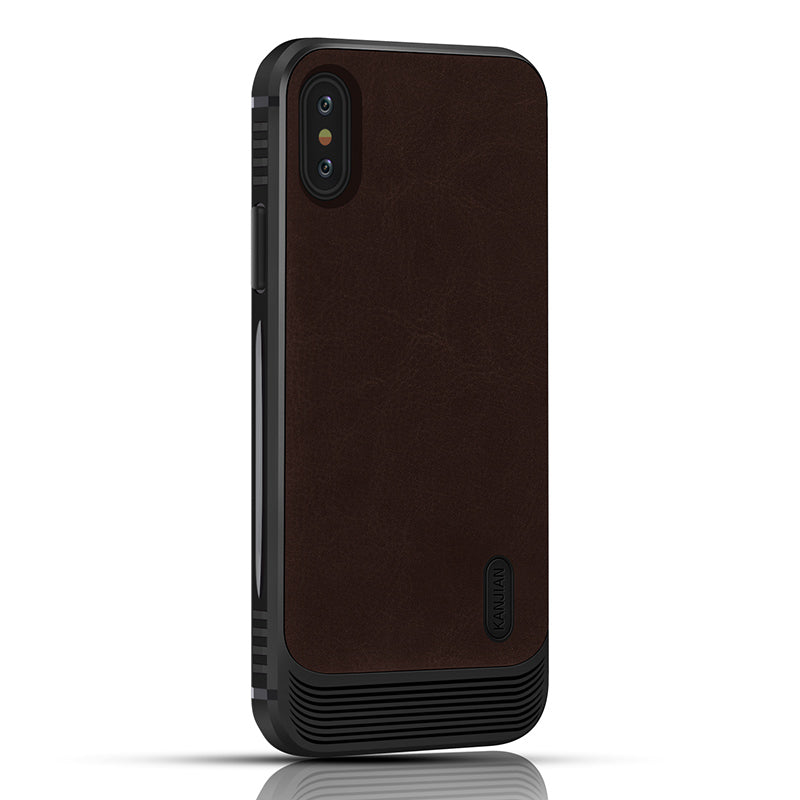 Retro Magnetic Absorption PU Leather Soft TPU Case for iPhone X