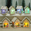 LED Light Wood Cute Christmas Tree Hanging Ornaments Holiday Decorations