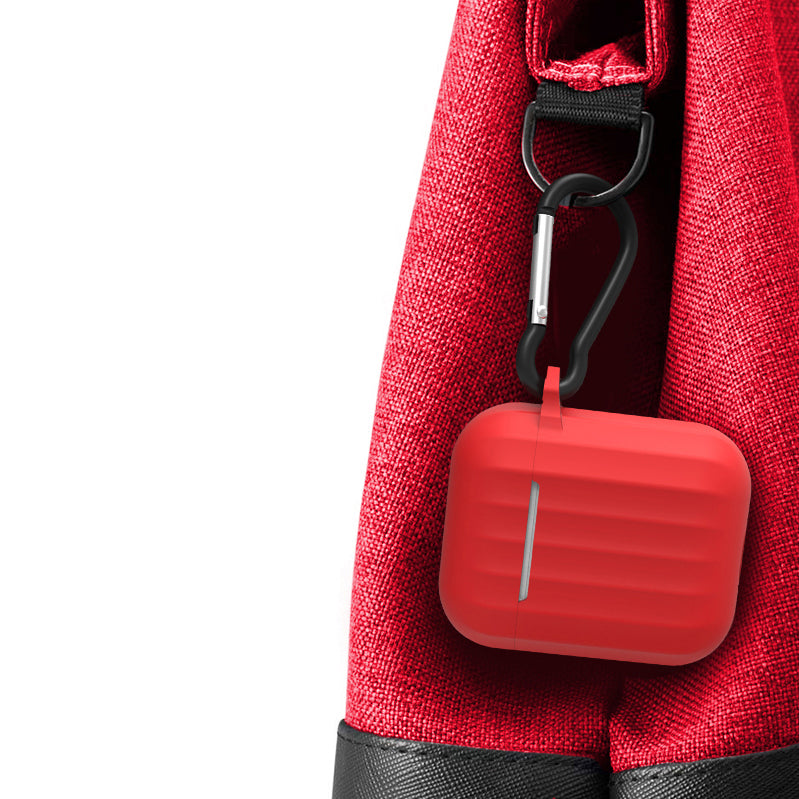 Dirose Portable Shockproof Dirtproof Silicone Wireless bluetooth Earphone Storage Case with Anti-lost Rope & Keychain for Apple Airpods 1/2