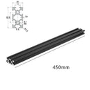 Machifit 450mm Length Black Anodized 2040 T-Slot Aluminum Profiles Extrusion Frame For CNC