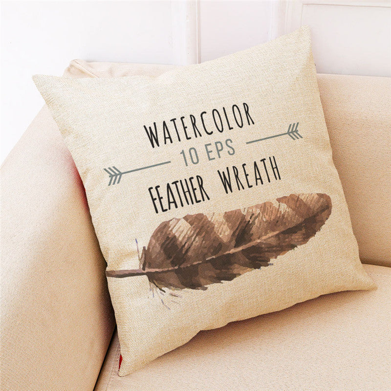 Concise Style Printed Cotton Pillow Case Square Decoration  Cushion Cover