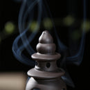 Purple Ceramic Backflow Incense Cone Burner Incense Holder Gourd Holes ThreePondsMirroringtheMoon Fragrant Censer Decor