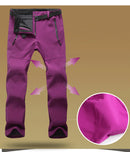 Winter Women Men Soft Shell Pants Waterproof Hiking Fleece Windproof Skiing Snowboard Trousers