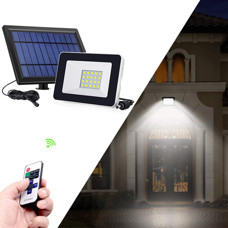 Solar Powered 4W 20 LED Waterproof Remote Control Wall Lamp Flood Light for Outdoor Yard Garden