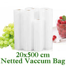 Thickened 20x500 Netted Food Vacuum Bag Food Vegetabel Fruit Meat Fresh Vacuum Seal Ring Bag