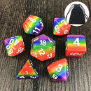 7Pcs Rainbow Dices Set Multisided Dices Polyhedral Dices Role Playing Game Gadget