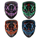 Halloween 4-Modes LED Light El Wire Mask Up Funny Mask The Purge Election Year Great Cosplay Mask