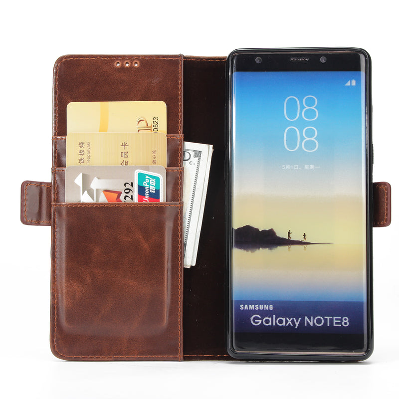 PU Leather Wallet Card Slot Flip Bracket Magnetic Case for Samsung Galaxy Note 8