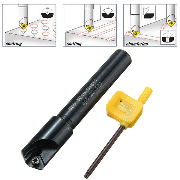 B60 TC16 C16T1 60 Degree Indexable Turning Tool Holder with Wrench for CNC Lathe Milling