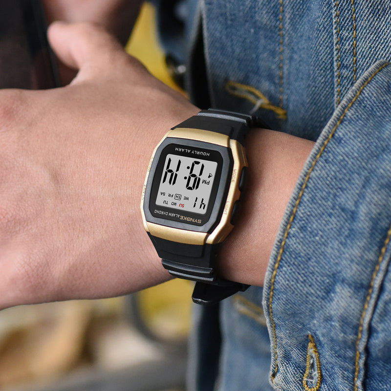 SYNOKE 9027 Lightweight Classic Luminous Waterproof LED Shock Sport Digital Watch Men Watch