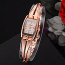 LVPAI Casual Style Women Bracelet Watch Full Steel Elegant Quartz Movement Watches