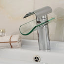 Glass Waterfall Mixer Tap Bathroom Basin Faucet Sink Single Lever Chrome Plated