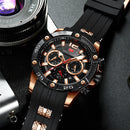 MINI FOCUS MF0349G Fashion Three Multifunction Dials Luminous Display Men Quartz Watch