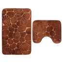 2 PCS Non Slip Toilet Cover Rugs Bath Mat Set Bath Shower Bathroom Floor Carpet