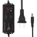 Excellway 4-24V 2.5A 60W AC/DC Adjustable Power Adapter Supply US Plug Speed Control Volt Display