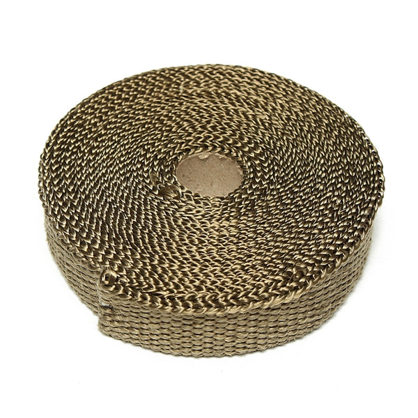 7.5mX2.5cmX1.6mm Titanium Motor Car Insulation Exhaust Header Heat Wrap With Stainless Ties Kit