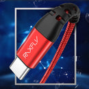 RAXFLY Hi-Tensile 2.1A Braided Type C Fast Charging Data Cable 1M For Oneplus 5t 6 Xiaomi 6 Mi A1