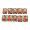 Excellway 222-413 10Pcs 3 Pin Spring Terminal Blocks Electric Cable Lever Wire Connectors