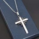 Trendy Silver Gold Men Cross Necklace Stainless Steel Charm Necklaces