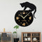 Emoyo ECY013 DIY Creative Coffee Cat Wall Clock Animal Wall Clock Quartz Wall Clock For Home Office Decorations