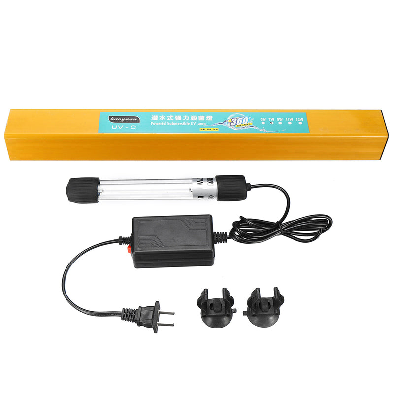 7W/9W/11W Submersible Lamp Aquarium Fish Tank UV Light Sterilizer Water Clean