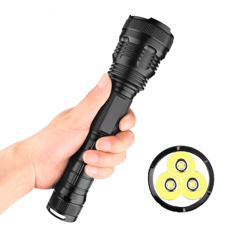 Xanes 3 x XHP50 2100 Lumens Flashlight Waterproof Mechanical Zoom 18650/26650 Battery Torch Light Camping Hunting Portable Work Lamp