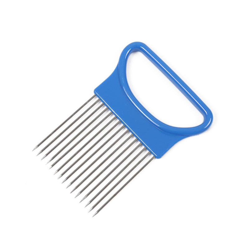 1 pcs Easy Cut Onion Holder Fork Stainless Steel Vegetable Slicer Tomato Cutter Metal Meat